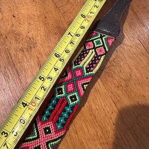 Colorful Woven handmade Mexico leather dog collar